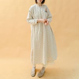 [Natural Garden] MADE N Baby Fit Small Flower Dress_High quality material, neckline lace, lovely pintuck & shirring_ Made in KOREA
